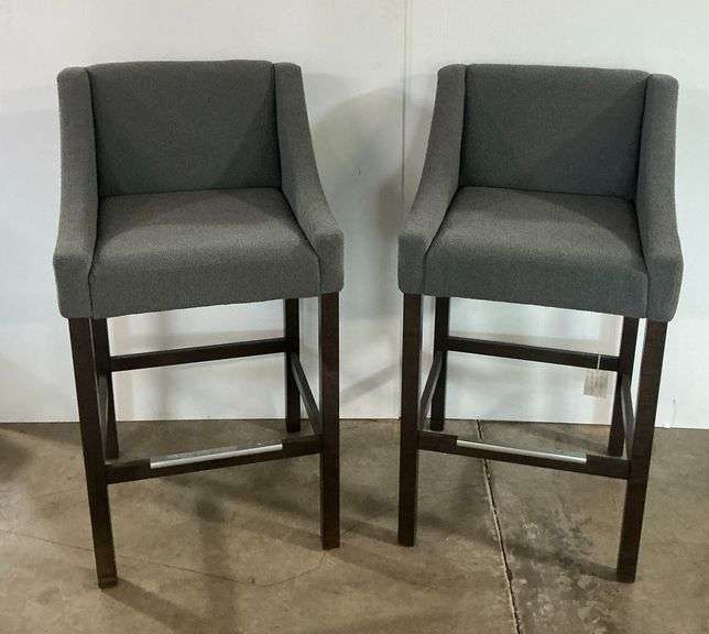 Pair of Ansen Bar Height Wooden Stools image
