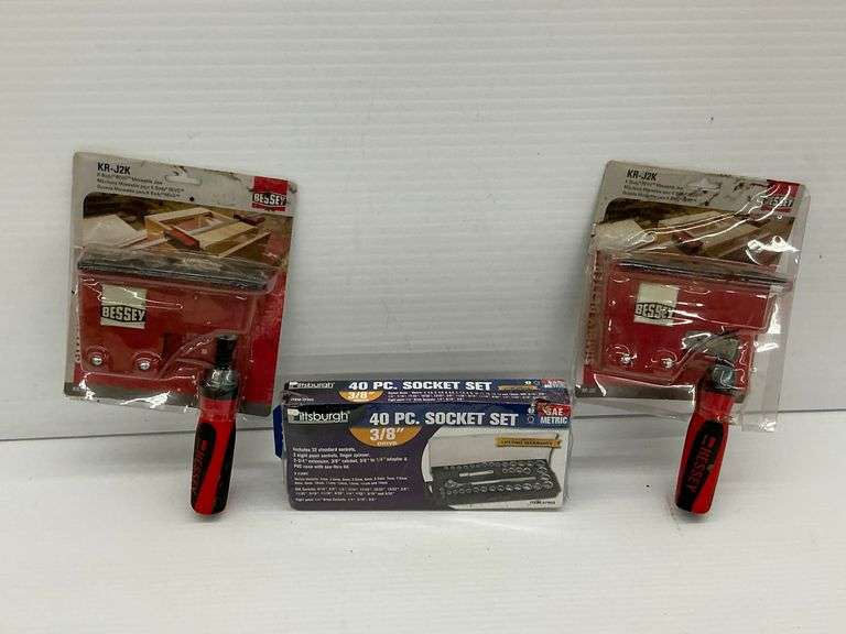 New Bessey K Body Revo Movable Jaws (2) and Pittsburgh 40 Pc. Socket Set image
