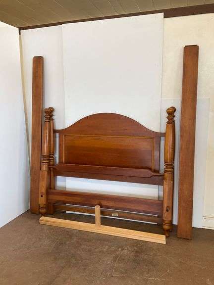 Wooden Queen Size Bed Frame with Headboard, Footboard, Rails, & Supports image