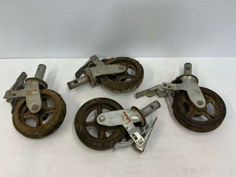 Set of Four Scaffolding Casters with Locking Mechanism image