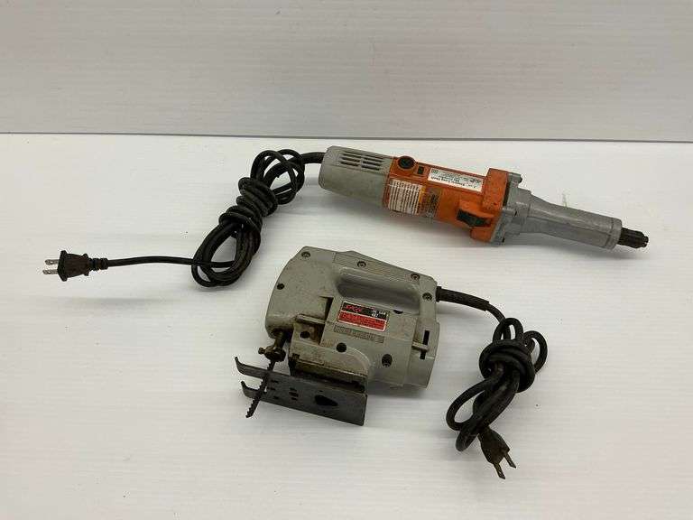 Chicago Electric Die Grinder and Skil Jig Saw, work image