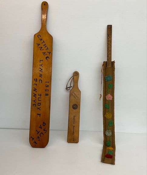 Wooden Fraternity Paddles and Platt Furniture Store Yardstick image