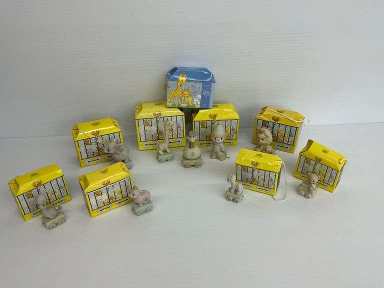 Precious Moments Birthday Train Animal Figurines - 9 with Boxes image