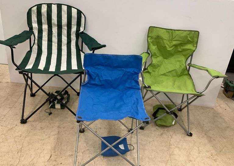 Three Folding Camping Chairs image