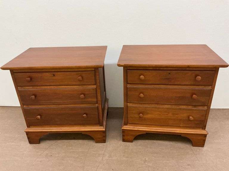 Pair of Lexington Wooden Three-Drawer Bedside Tables image