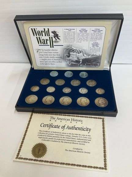 World War II United States Wartime Coins Set with COA image