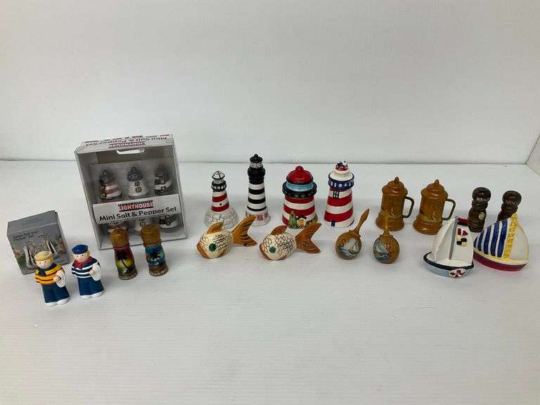 Assorted Salt and Pepper Shakers - Nautical, Lighthouse, and More! image
