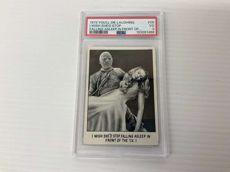 1973 You'll Die Laughing Trading Card #28 - PSA Graded image