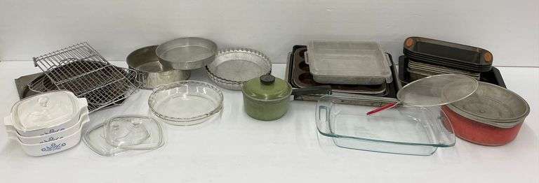Assorted Kitchen Baking Pans, Dishes, and Utensils image