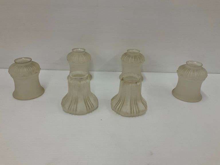 Set of Six Frosted Glass Light Fixture Shades image