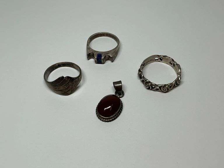 Sterling Silver Rings and Pendant image