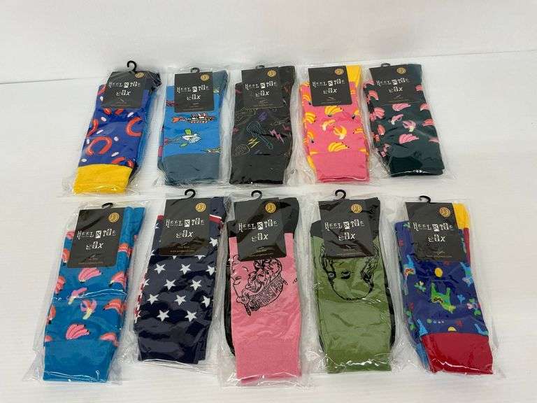 Ten New Pairs of Novelty Heel N Toe Socks image