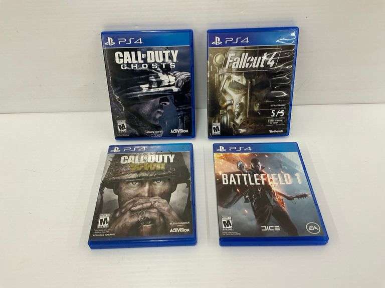 PlayStation 4 Game Lot - Call of Duty Ghosts, WWII, Battlefield 1, Fallout 4 image