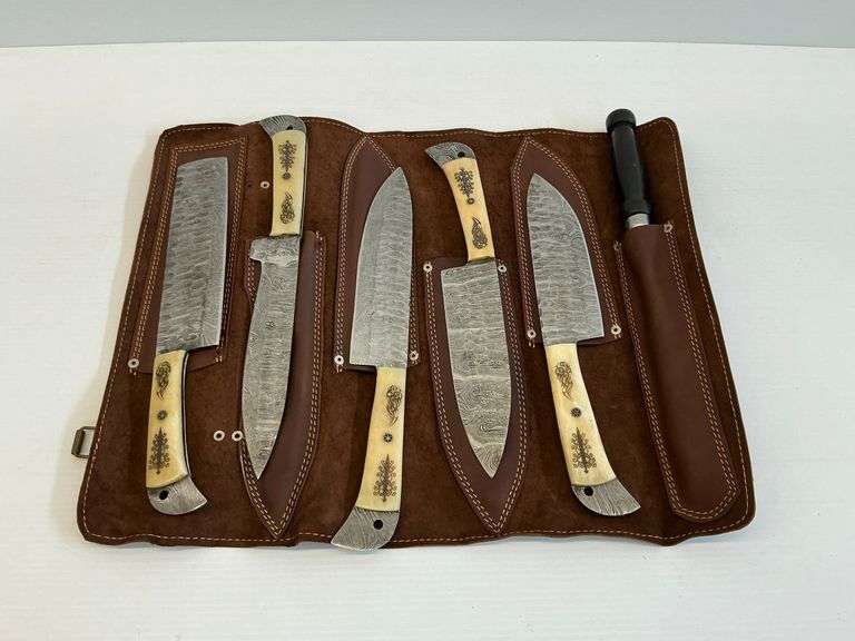 New Handmade Damascus Steel Kitchen Knife Set image