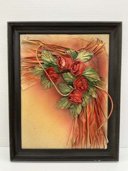 Framed Floral Wall 3-D Art with Roses image