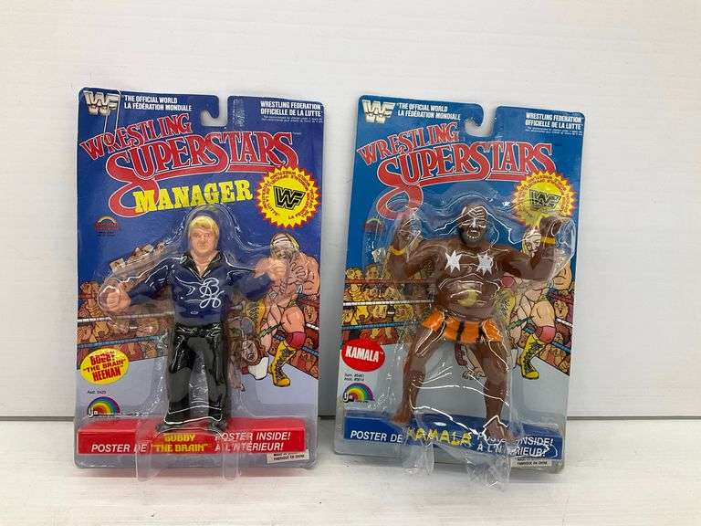 1985 WWF Wrestling Superstars Figures in Original Packaging: Bobby 'The Brain' Heenan and Kamala image