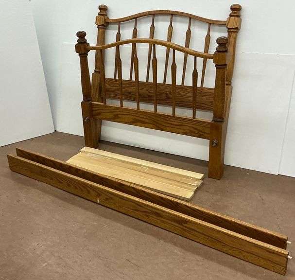 Twin Size Wooden Headboard, Footboard and Rails... see description image