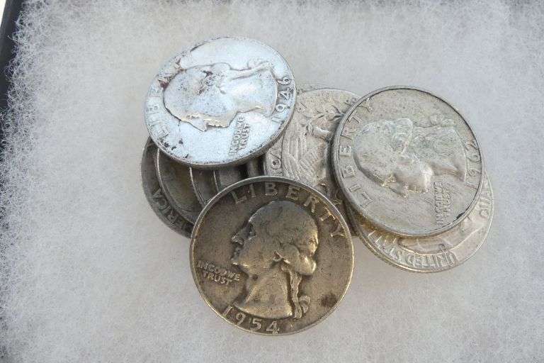 Mixed Lot of 10 Silver Washington Quarters -pre-1965 image