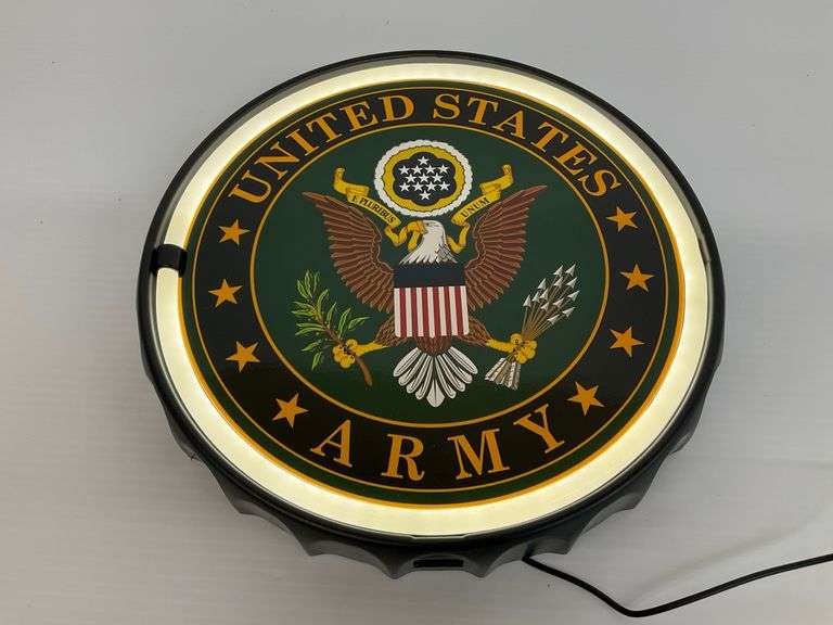 US Army Bottle Cap LED Light Up Sign... works image