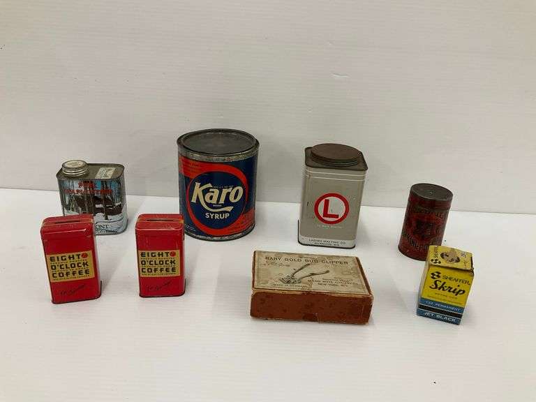 Vintage Advertising Tins and Collectibles Lot - Karo, Eight O'Clock Coffee, and More image