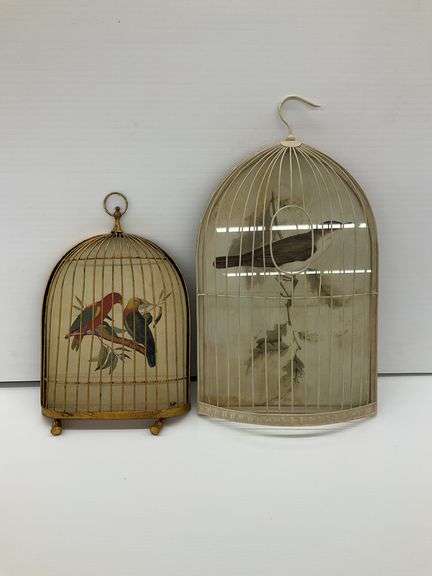 Group of Two Birdcage Decorative Wall Hangings...20.5 x 12 in. and 14 x 10 in. image