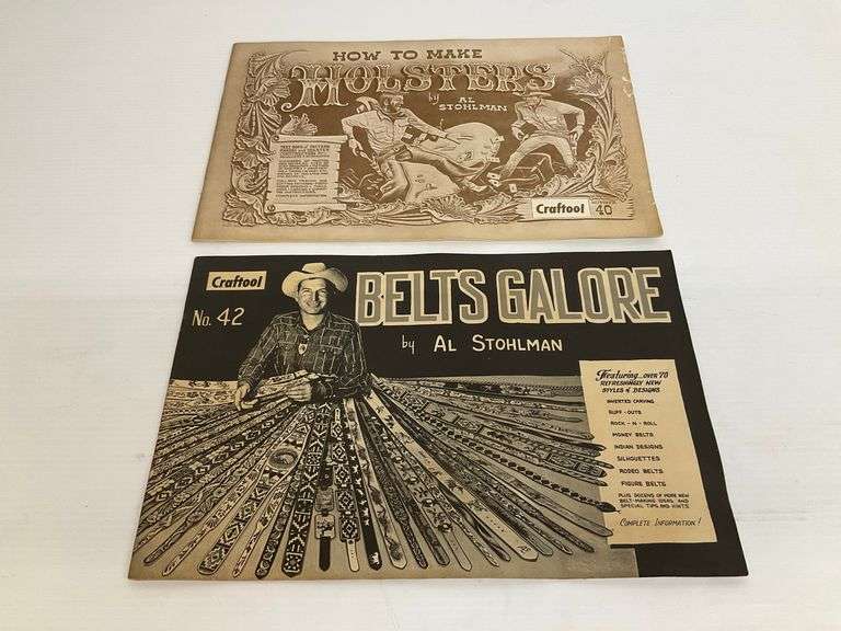Vintage Al Stohlman Craftool Leathercraft Pattern Books: Holsters & Belts Galore...11 x 17 in. image
