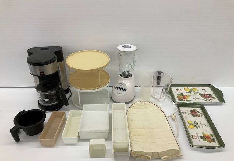 Variety of Kitchenware: Bunn Coffee Maker, Osterizer Blender, Serving Trays and More...Appliances Work image