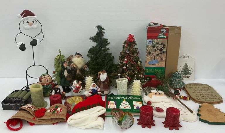 Christmas Decor & More: Trees (work), Figurines, Candles, Books and a Charlie Brown Tree image