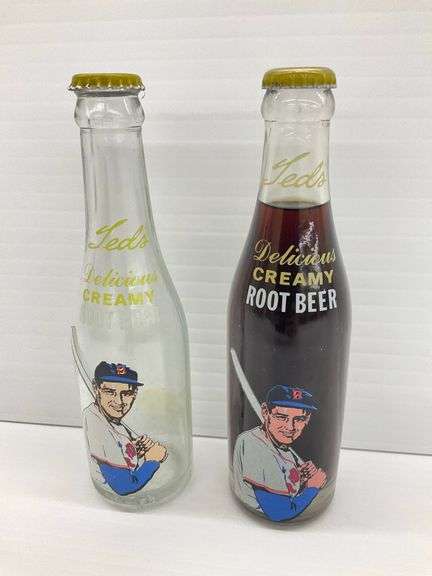 Two 1950's Ted's Delicious Creamy Root Beer Bottles (Moxie Bottling Co., Boston) image