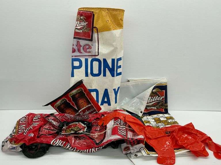 Assorted Beer Advertising Items: Inflatables, Banners, and More!...Largest 70 x 36 in. image