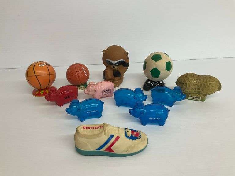 Collection of Novelty Piggy Banks and Other Advertising Banks, Snoopy Squeak Toy image