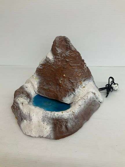 Dept 56 Mountain Waterfall Tabletop Water Fountain... Some Damage...Powers On... 11 in. tall image