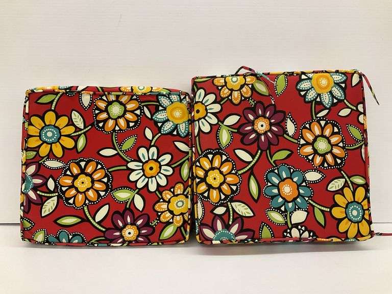 Set of 2 At Home Floral Patio Chair Cushions...24 x 24 in. and 22 x 23 in. image