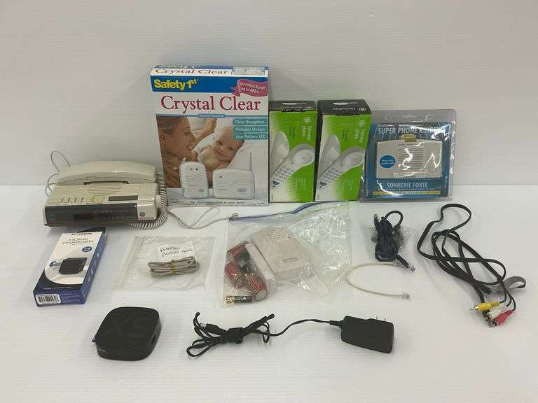 Mixed Lot of Electronics and Accessories: Baby Monitor, Phones, Charger, and More image