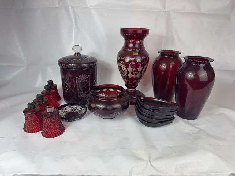 Ruby red glassware