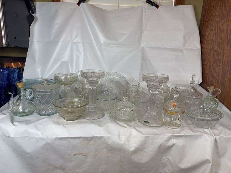 Clear glassware and crystal.