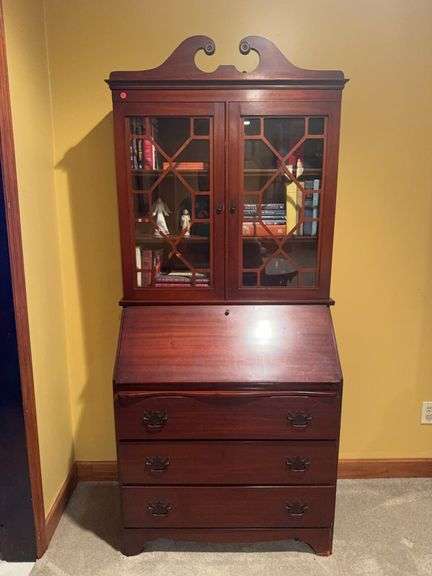 Secretary desk with glass top