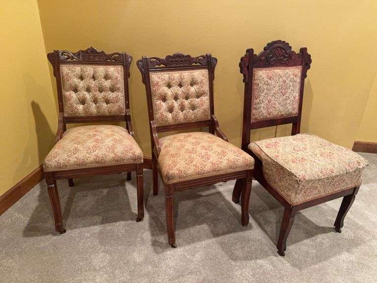 3 Victorian style chairs