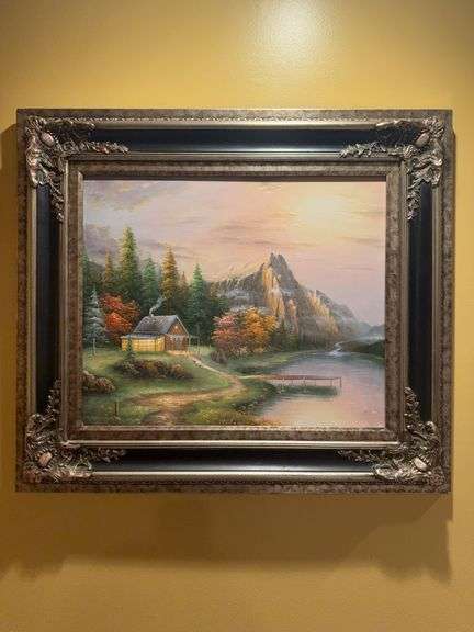 Framed oil painting