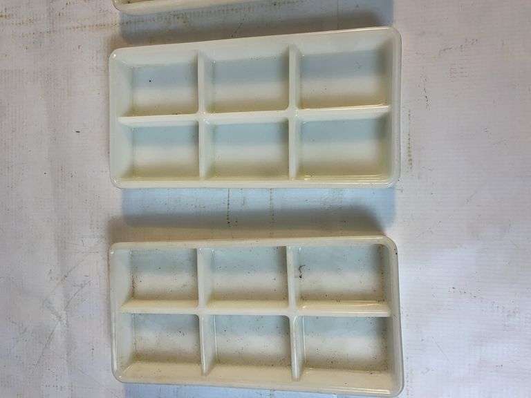 Vintage milk glass dentist trays image