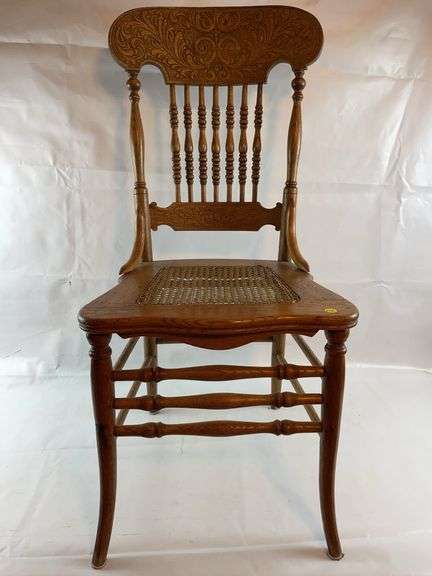 Oak chair with cane bottom image