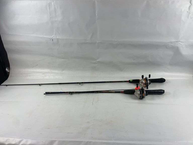 2 fishing poles and reels image