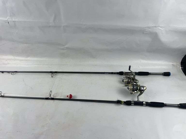 2 fishing poles and reels image