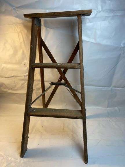 Vintage wooden step ladder image