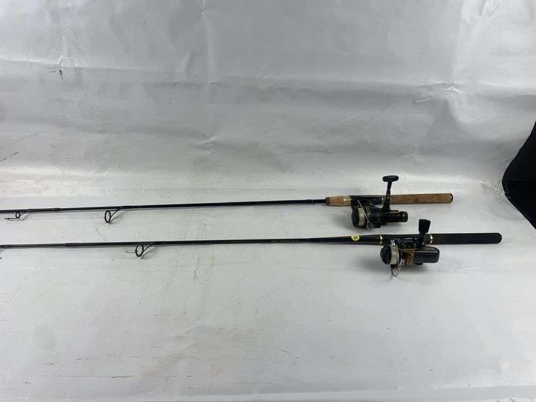 2 fishing poles and reels image