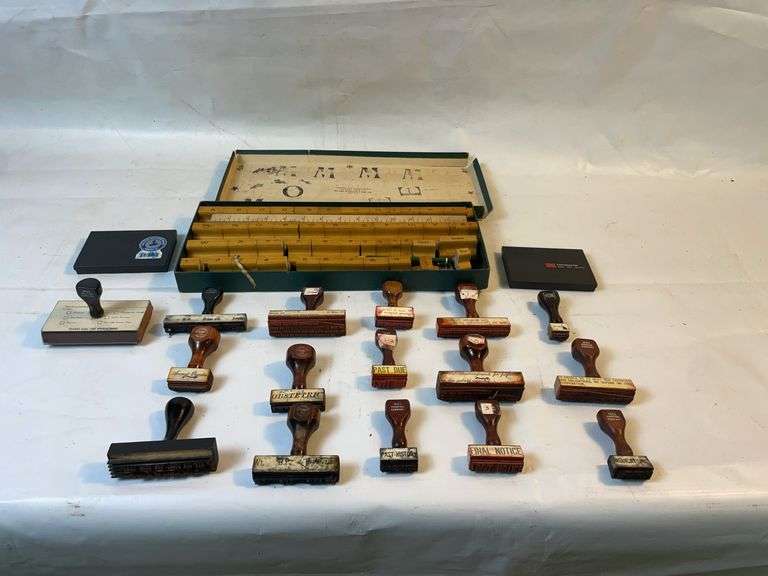 Vintage Stamps in metal box image