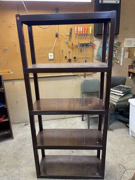 Plastic brown shelving unit image