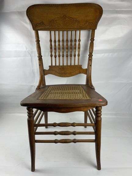 Oak chair with cane bottom image