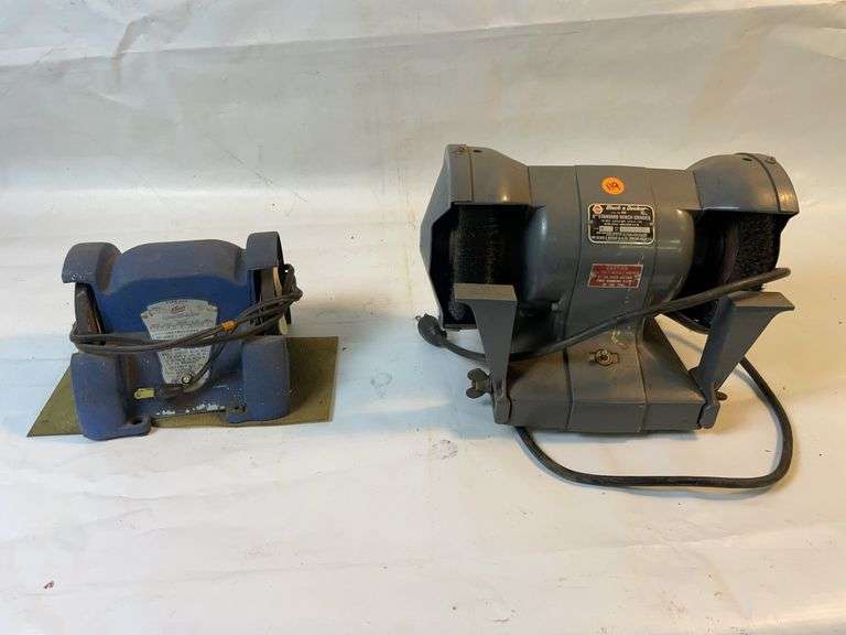 Bench grinder and sharpening stone image