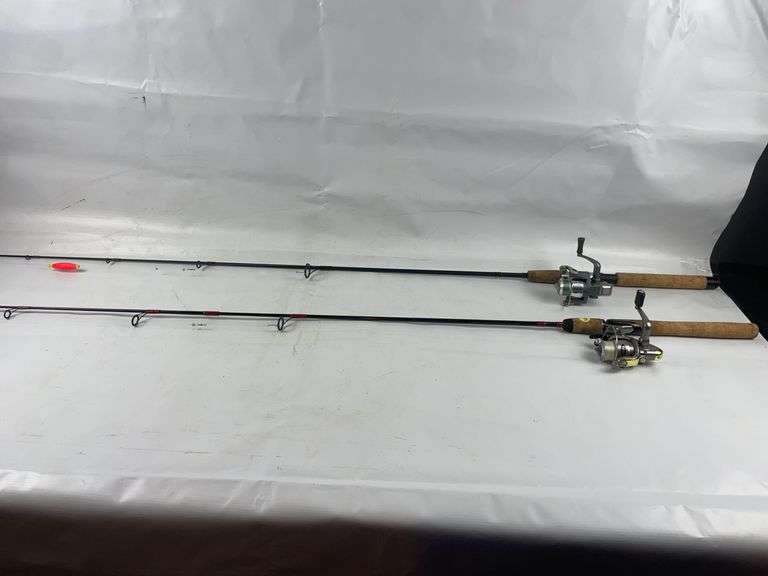 2 fishing poles and reels image